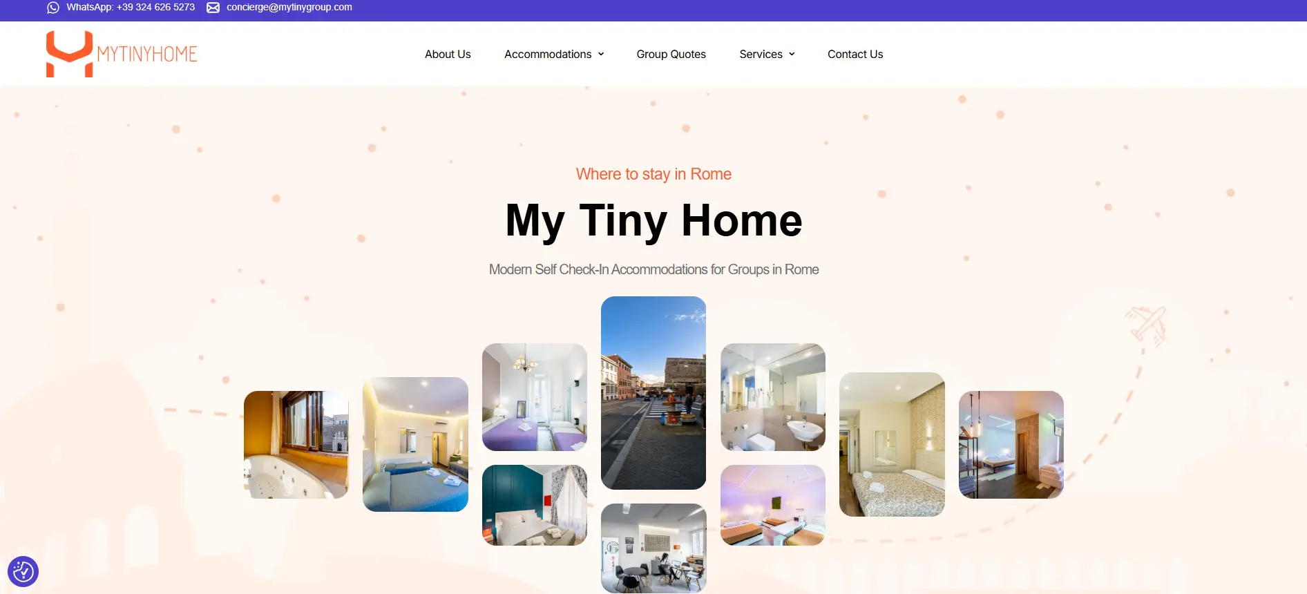 Anteprima del sito di My Tiny Home, appartamenti a Roma e in altre città italiane