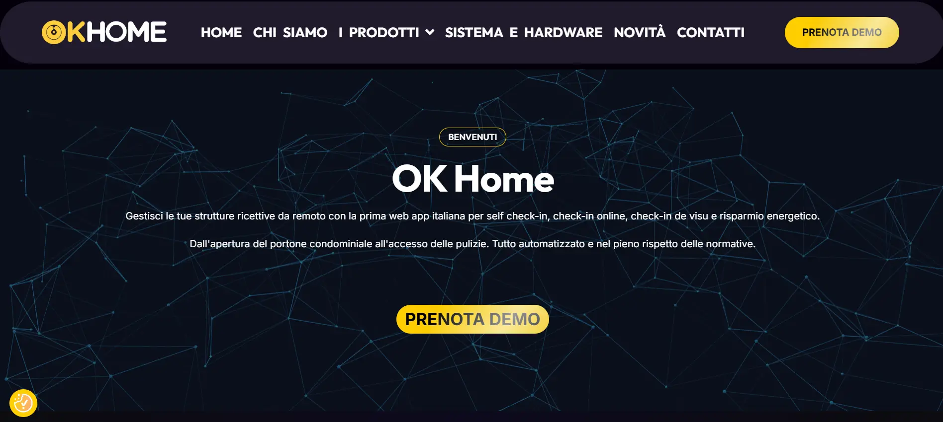 Anteprima del sito di OK Home, self check-in per hotel e B&B